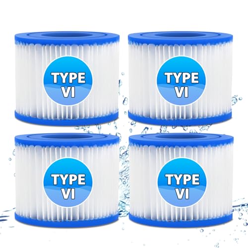 Hycago 4PCS Hot Tub Filter Type for Ly-z-spa All Models - Paris Miami Vegas Monaco Palm Spring Cancun Helsinki Size 6 Replacement Filter Cartridge for Bestway Filter Size VI
