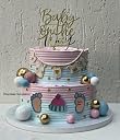 UNICORN TOPPERS Mirror Golden Acrylic UV printed Cake Topper Decoration Tools for Decor Kids, Birthday Party, Anniversary Celebration | Designer Cake Topper | 1 Pcs (Baby On The Way) gallery image