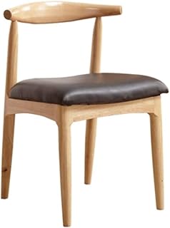 Lwieui Sillas de Comedor Sala Comedor Silla Cuerno Respaldo Silla for Comedor Sillas de Comedor Cocina (Color : Wood Color, Size : 47x50.5x77.5cm)