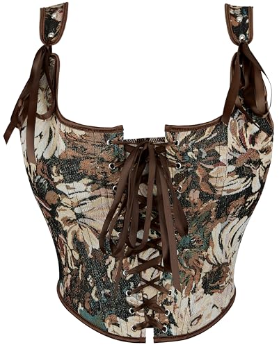 Medieval-Renaissance-Corset-Top for Women - Vintage Floral Bustier Lingerie Bodyshaper Going-Out2