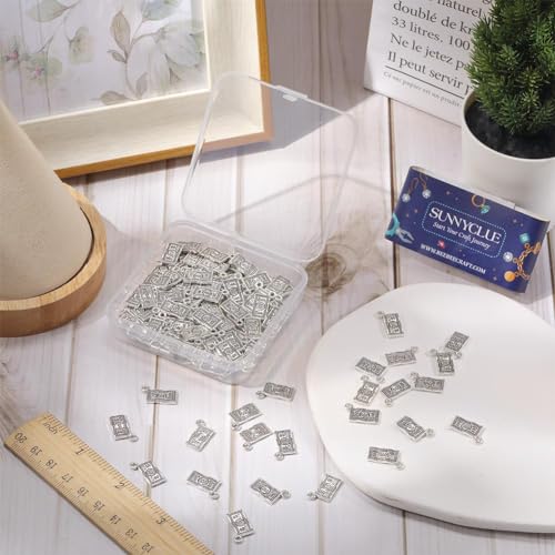 SUNNYCLUE 1 Box 100Pcs Money Charms Bulk Money Sign Charm Cash US 100 Dollar Bill Coin Currency Silver Antique Alloy Charm Bulk for jewellery Making Charms Earrings Necklace Bracelets DIY Crafts - Image 3