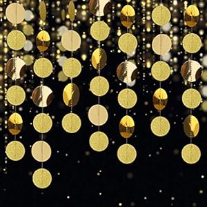 Maoxintek Gold Glitzer Papier Girlande 4 Stücke