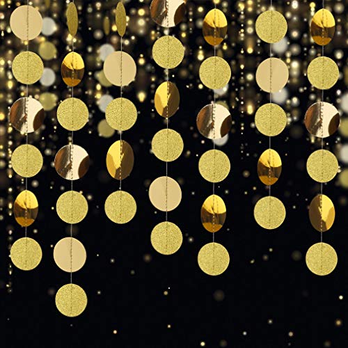 Guirnaldas De Papel Brillante Para Fiestas - 4 Unidades De 4m Con Estrellas Y Círculos, Total 16m
