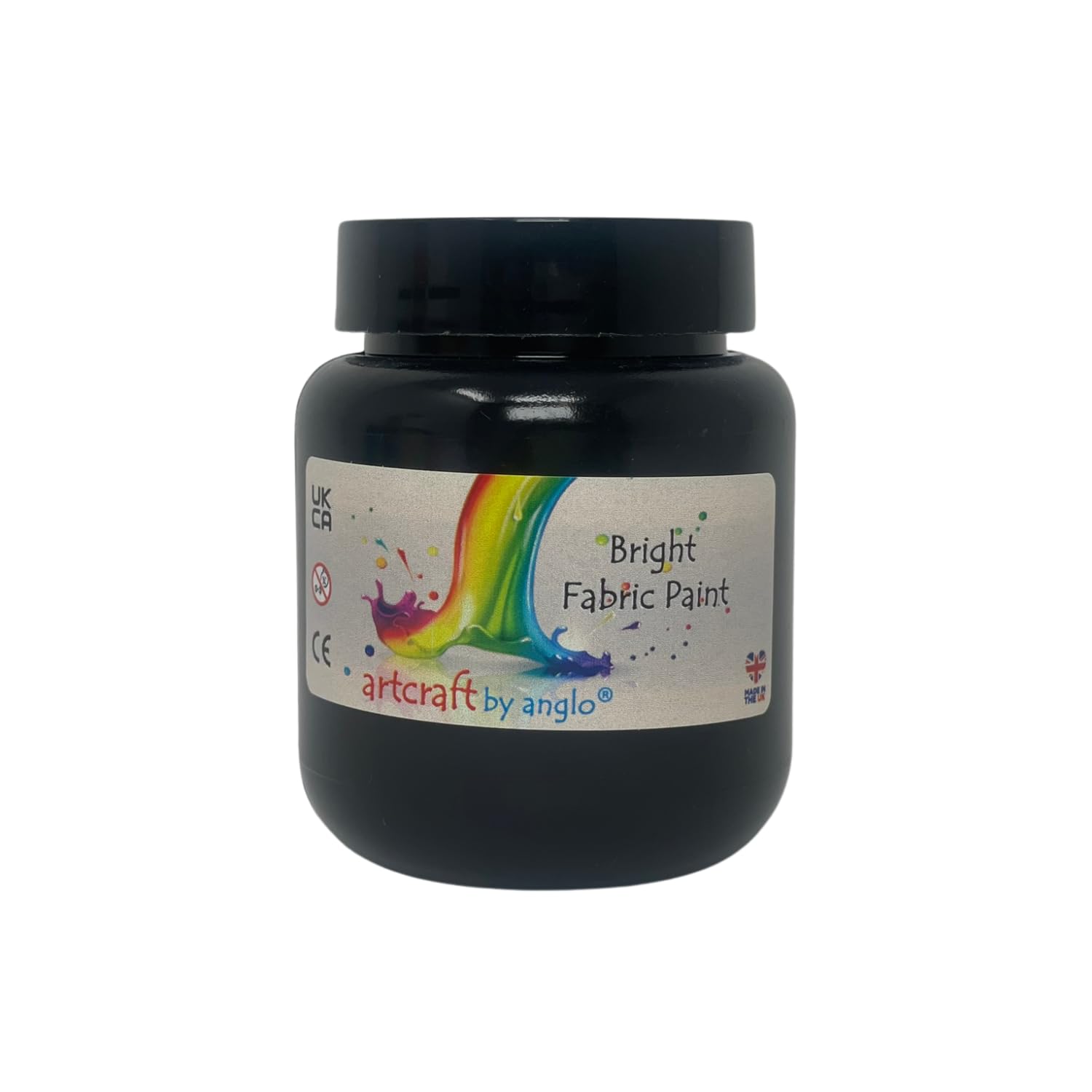 Black Fabric Paint 100ml - Permanent Fabric Paint for Clothes, T-shirts, Jeans, Bags & Canvas Shoes - Washable Paint for Textiles, Art Supplies & Craft Projects