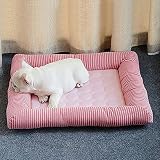 ペットマット 夏 犬 マット ペットベッド 夏用 猫 小型 犬ベッド スクエア クッション 洗える 犬用 ペット ベッド 冷却シート 犬マット 耐噛み 可愛い 猫用 涼感 ひんやり ソフト 熱中症 (M,ピンク)