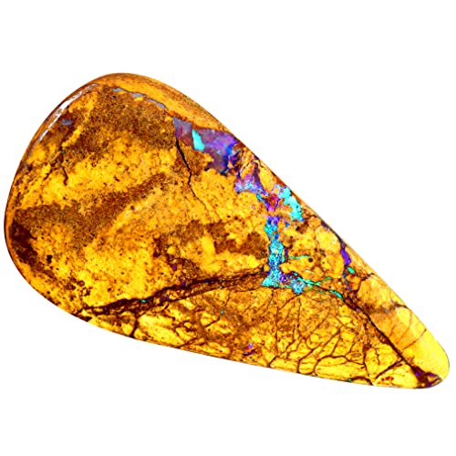 Opale boulante naturelle de 13,52 carats en cabochon poire, idéal pour sublimer vos tenues de soirée