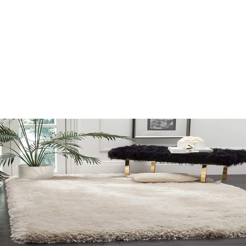Image of Carpet for Living Room 5X7 FEET Modern Soft Shaggy Carpet Thick, Fluffy & 2 inch Pile Shag Rug for Your Kids Room, Bedroom & Livingroom (White)