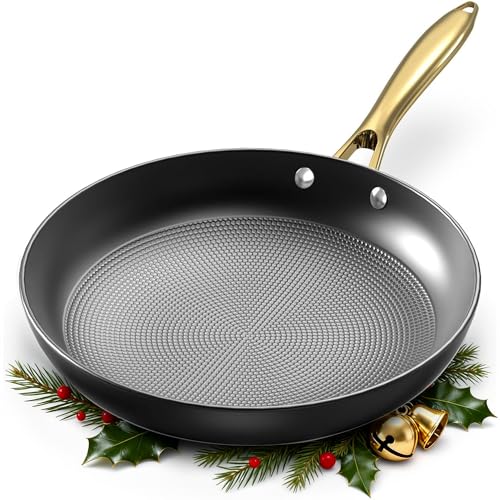 Image of imarku Cast Iron Skillets, 12 Inch Cast Iron Pan, Professional Non Stick Frying Pans Long Lasting Nonstick Frying Pan Nonstick Pans Stay Cool Handle Easy Clean, Unique Christmas Gifts for Women/Men