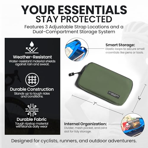 Image of ALMSTHRE Ride Wallet 7 inchx4 inch | Waterproof Cycling Wallet for Phone, Cards & Essentials | Durable Ripstop Nylon - Fits Most Phones & Passports | Secure Storage for Biking & Travel