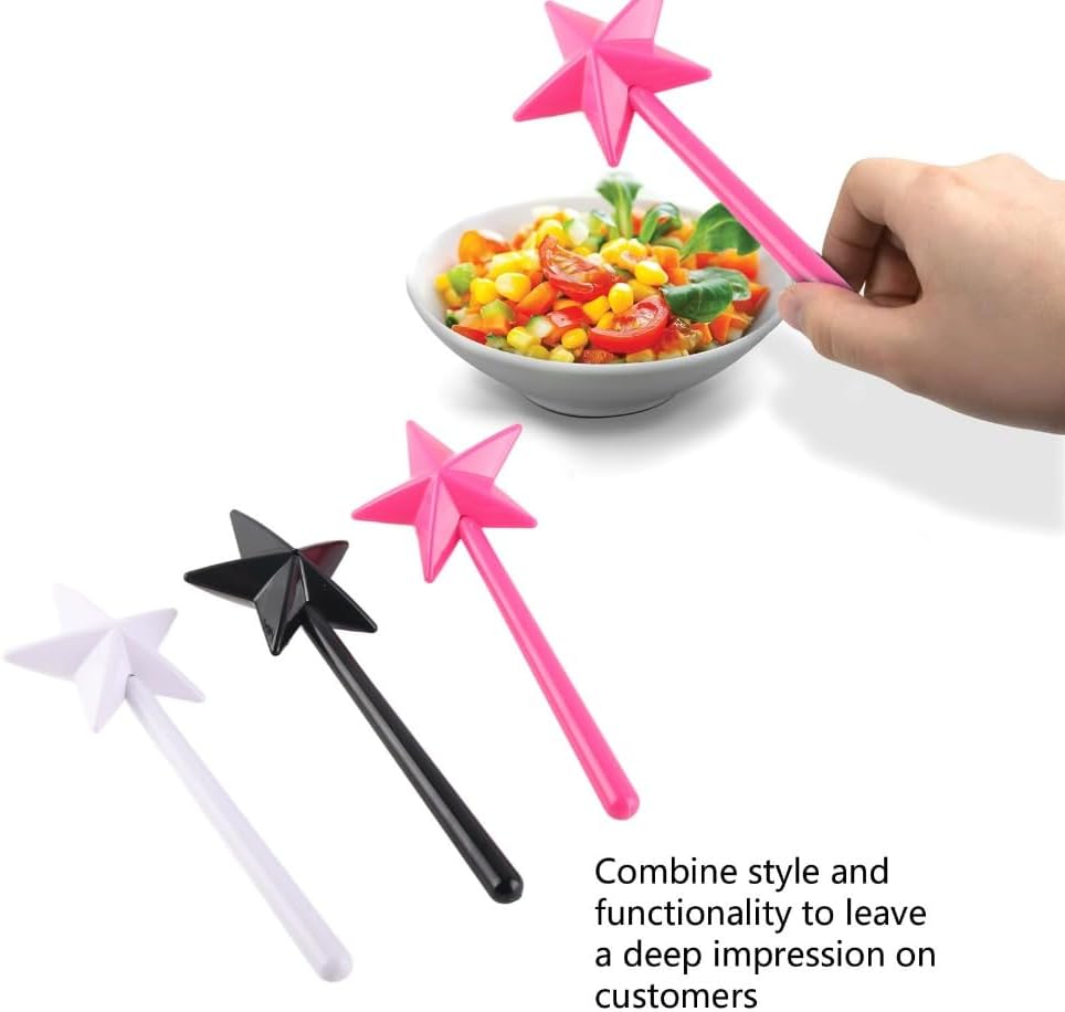 Wand Salt Peppers Shakers – Refillable Seasoning Dispenser for Kitchen & Table Decor, Magical Wand Design for Spices, Pink Black White 7.1x2.8x1.2 in