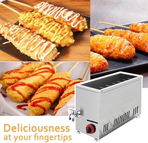 21L Commercial Deep Fryer - Adjustable Temperature Cheese Hot Dog & Sausage Grill, Large Capacity for Perfectly Fried Corn Dogs & Fried Sausages