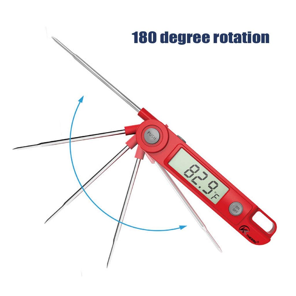 1PC Kitchen Thermometer Fast Digital Instant Reading Food Cooking Meat Thermometer with 95mm Foldable Stainless Steel Probe