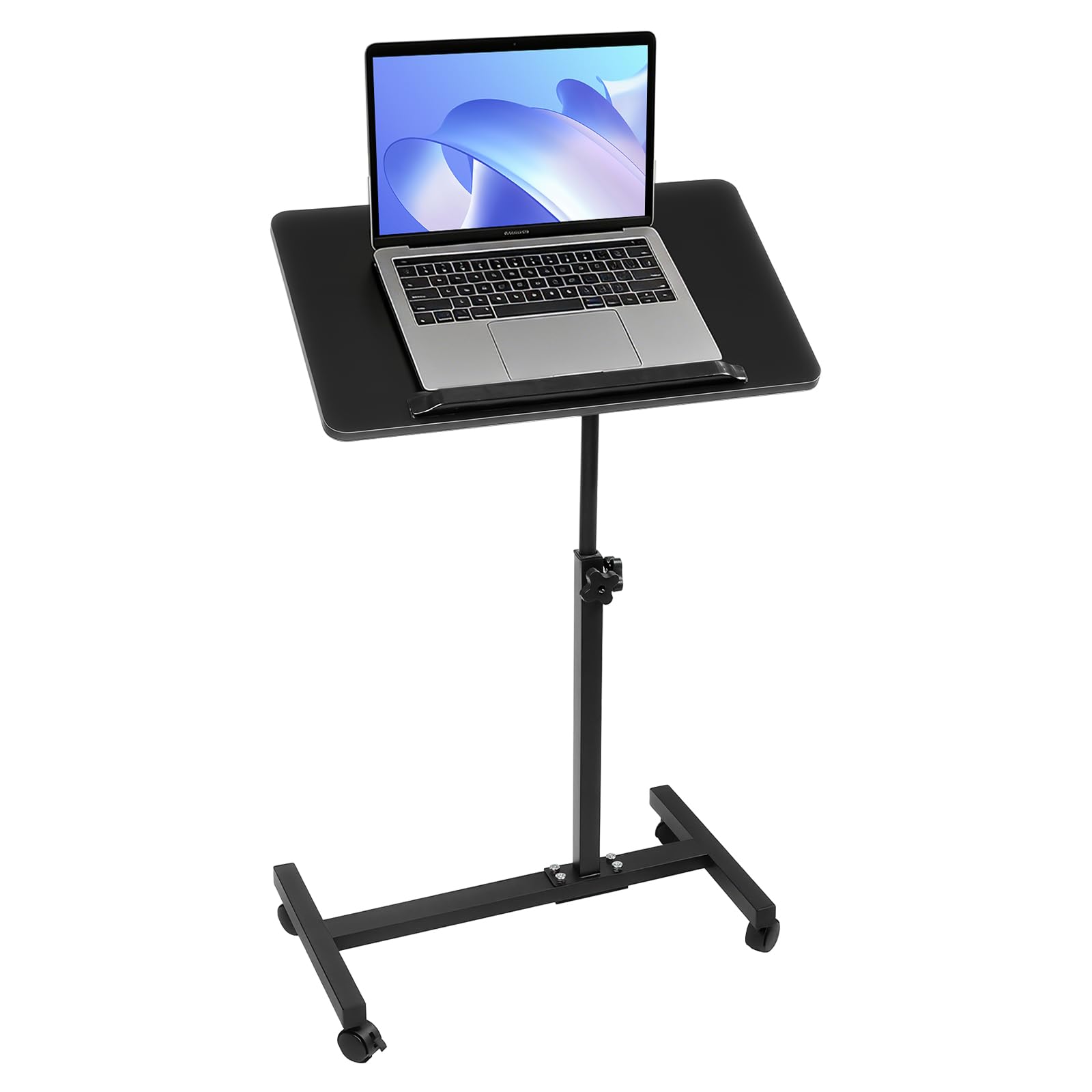 Mesa auxiliar para sofá, mesa auxiliar con ruedas, altura regulable e inclinación de 90°, mesa de sofá móvil, mesa auxiliar de madera para portátil, mesas auxiliares en forma de C para salón