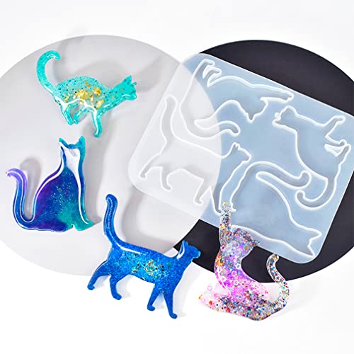 Moldes de resina para gatos fáciles de desmoldar con hebilla para joyas 4