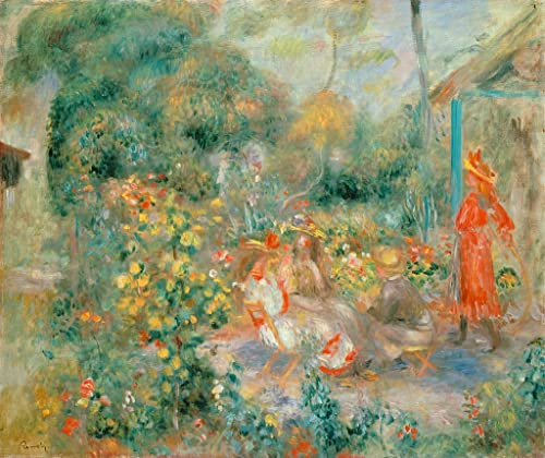 Affiche Renoir Jeunes filles dans le jardin de Montmartre reproduction sur toile 60x90cm