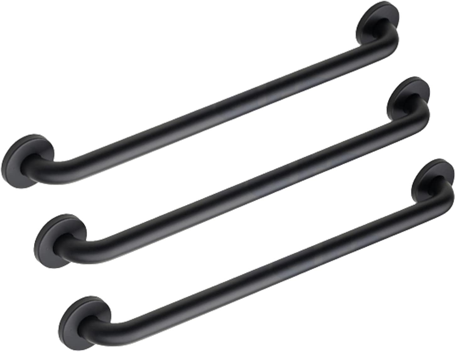 3 Pack 42 Inch Grab Bars 1.25" Diameter Matte Black