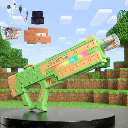 Image of VikriDA Automatic Electric Water Cannon with Continuous Firing & LED Lights Durable Plastic Long-Range Water Blaster for Kids Great for Beach Fun,Poolside Splash Games & Outdoor Summer Activities