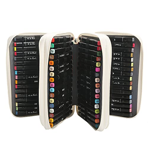 Image of Lbxgap Marker Pen Organizer Case Lipstick Organizer 102 Slots Large Capacity with Handy Wrap Portable Multilayer Holder for Markers or Lipstick