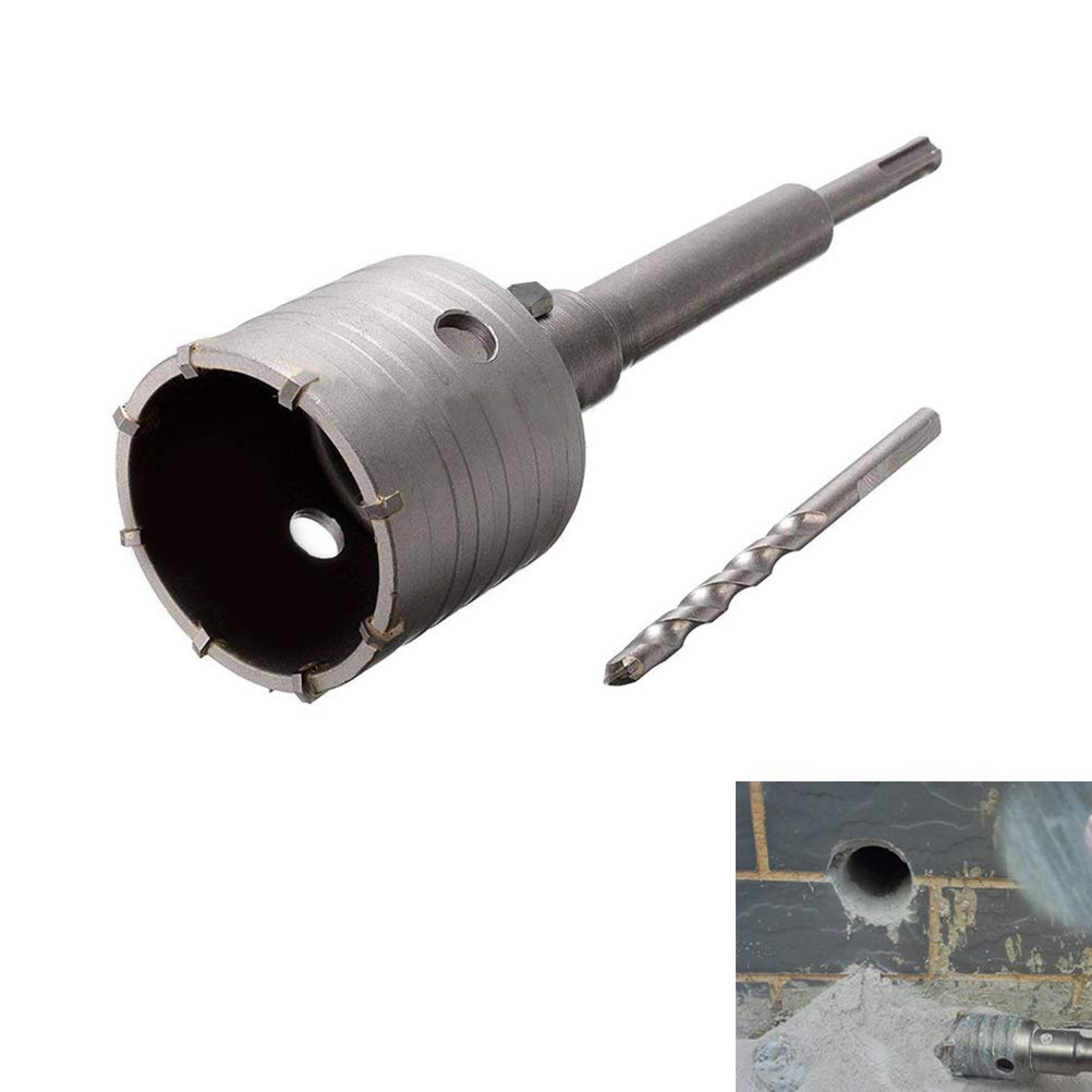 Qlouni 596945 65mm SDS Plus Shank Hole Saw Cutter Concrete Cement Stone Wall Drill Bit with 220mm Connecting Rod Drill