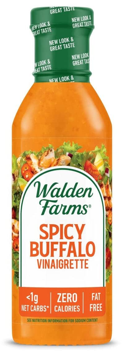 Walden Farms Spicy Buffalo Vinaigrette – Calorie-Free, Low Carb, Keto-Friendly, Vegan, Sugar-Free Dressing with Bold Buffalo Spice – 12 oz Bottle