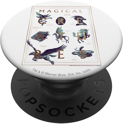 Harry Potter Magical Creatures - Funda para libro con soporte y agarre para teléfonos y tabletas, Negro