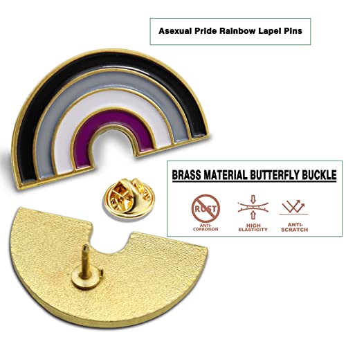 Image of 2 /12 /100Pcs Enamel Asexual Pride Rainbow Lapel Pins Bulk-Supports LGBT Progress Gay Brooch Badge for Men Women Clothes Bags Hats