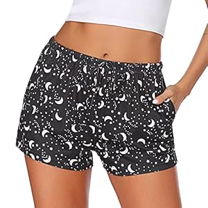 Ekouaer Women Pajama Shorts Comfy Lounge Bottom with Pockets Stretch Strip Sleepwear Drawstring Pj Bottoms Sleep Shorts