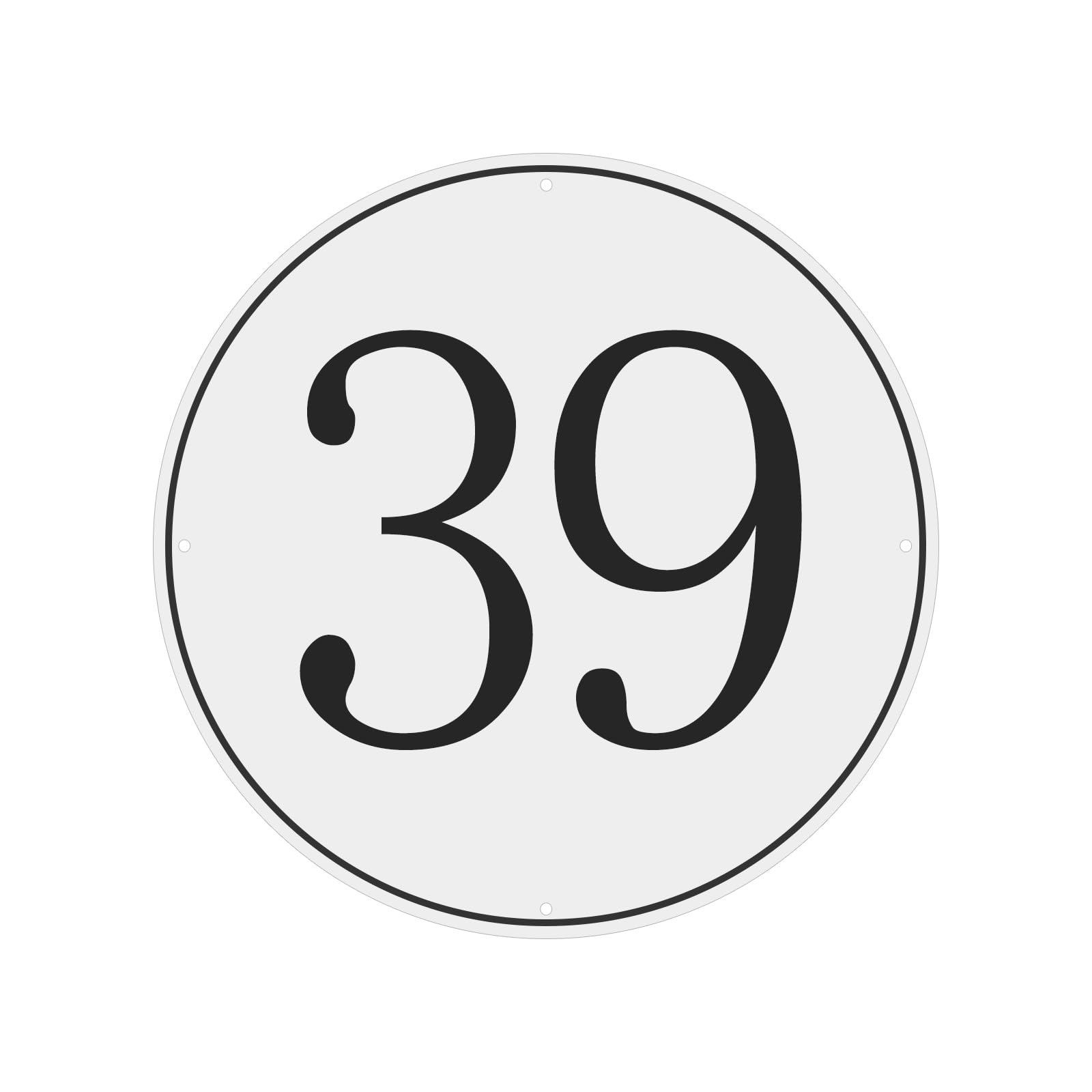 PATIKIL Large Metal Number Sign, 12" Diameter Aluminum Number 39 Sign Plate Area Marker Parking Weather-Resistant Signs for Indoor Outdoor Use