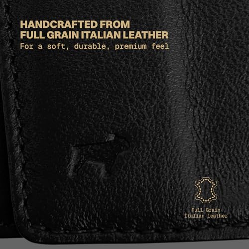 The Frenchie Co. - Air Tag Speed Wallet - Ultra-Slim Front Pocket Wallet with Air Tag Holder - RFID Blocking Quick-Access Pull Tab - Full-Grain Italian Leather, Holds up to 8 Cards and Cash3