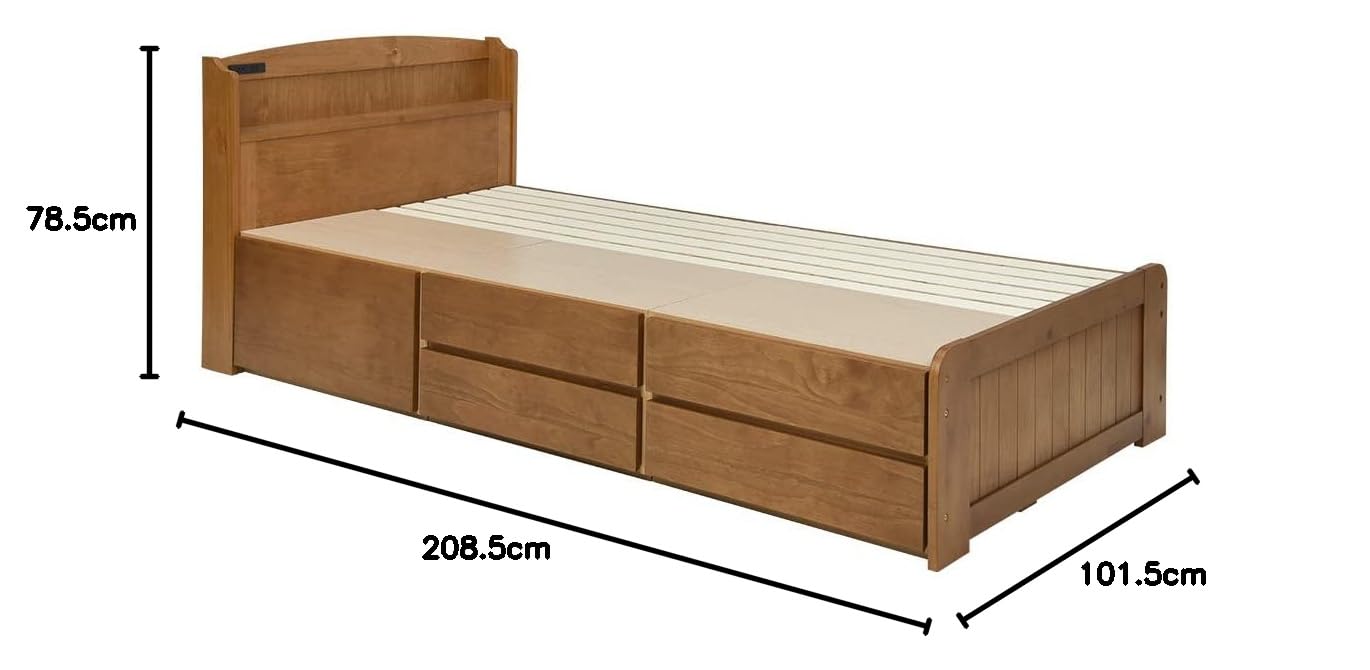 Amazon｜ベッド シングル 収納付き 大容量 ベッドフレーム 棚