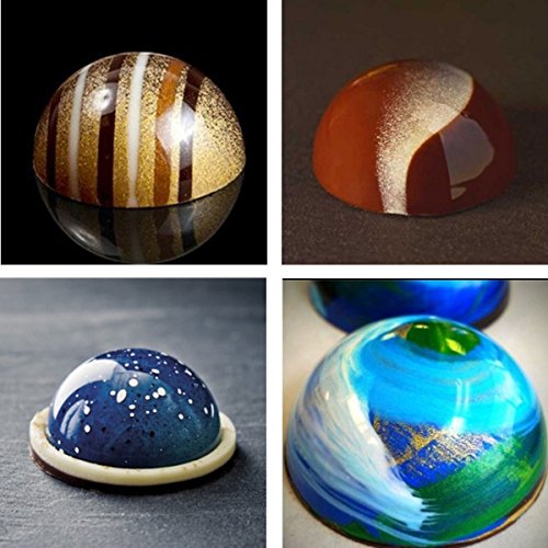 Jeteven Chocolate Candy Jelly Bonbon Making Mold, Non-stick PC Polycarbonate Mould Tray (Semi-Sphere)