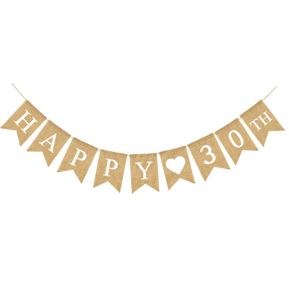 60th Birthday Bunting Burlap Banner, Happy Sixty 60 Celebrations Flag for Surprise Party Decorations