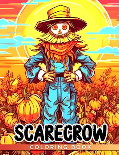 Scarecrow Coloring Book: Kawaii Creepy Coloring Pages For All Ages