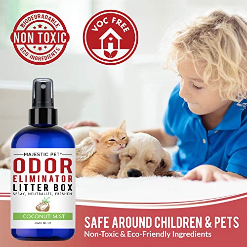 Image of Majestic Pet Litter Box Deodorizer 8 FI Oz - Cat Litter Box Odor Eliminator - Litter Odor Eliminator Works on all Litter Types -Cat Litter Deodorizer Spray Coconut Mist