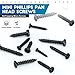 NINDEJIN Miniature Phillips Flat Head Tapping Screws, M1.2 M1.4 M1.5 M1.7 M2 / M2.3 M2.6 M3 Countersunk Repair Screws Assortment Set, Black Self-Tapping Electronic Screw (1100PCS/450PCS) (Black 1100)