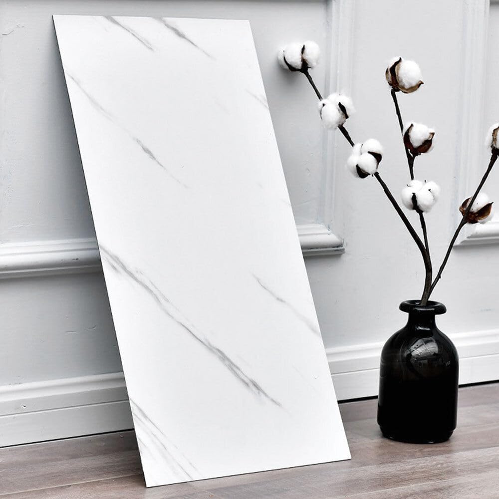 sanjianke-fs 10 Pack Tile Stickers Large Self Adhesive Wall Tiles Bathroom Waterproof,Stick on Marble for Walls Stick Kitchen Subway 60 * 30CM (White)