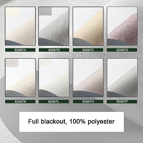 ZSHINE Motorized Blackout Roller Blinds Customize Width Remote Control Wireless and Rechargeable Roller Shades for, Home, Office, Hotel, Restaurant and Cinema(Victoria Series Cloth Texture)