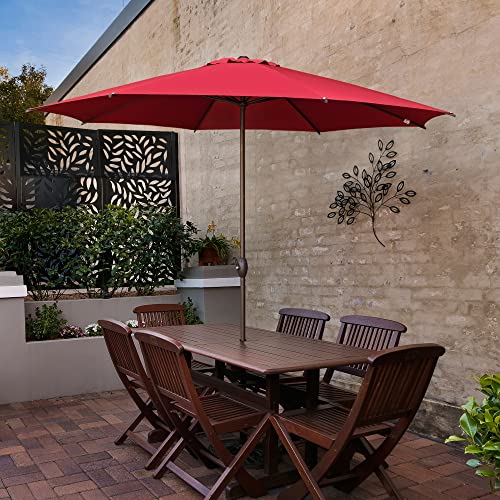 Abba Patio 11Ft Patio Market Table Outdoor Umbrella With Push Button Tilt And Crank For Garden, Lawn, Deck, Backyard & Pool, Red #TOP2