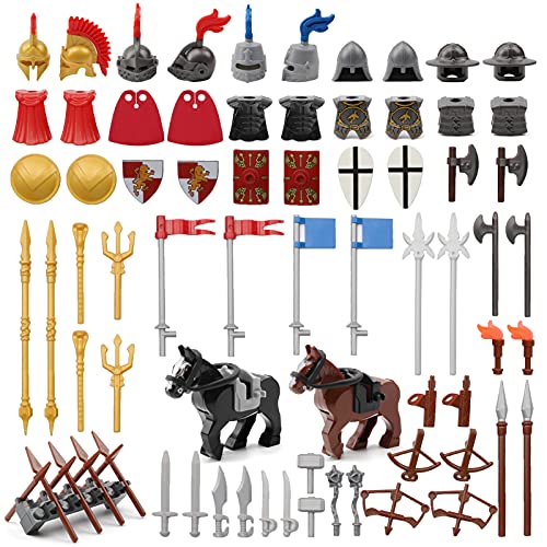 Feleph Medieval Weapons Pack For Knight Figures 10 Set Of Ancient Kingdom Military Soldier Castle Equipment And Armor Toy Set Block Accessories Kit Compatible With All Major Brand, 4 Years Old And Up #TOP3
