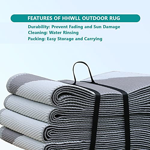 HHWLL Outdoor Rugs Patio Decor Rug Camping Rug Outdoor RV Mats 6ftx9ft Plastic Polypropylene Area Rug Reversible and Waterproof for Patio,Terrace,Picnic,RV,Camping,Beach,Pool Side - Image 3