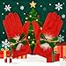 Christmas Gloves For Women Fancy Casual Fashion Holiday Costume Accessories Winter Warm Soft Mitten With Cute Bell Bow