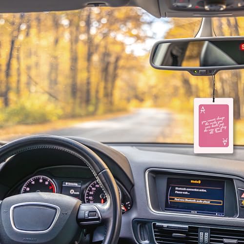 Image of Cute Preppy Pink Lavender Car Air Freshener, Coquette Pink Bow Lucky 8 Ball Cherry Ace Card Hanging Air Freshener 4 Pcs for Cars Closet Drawer Books,Car Accessories Mirror Decor for Women