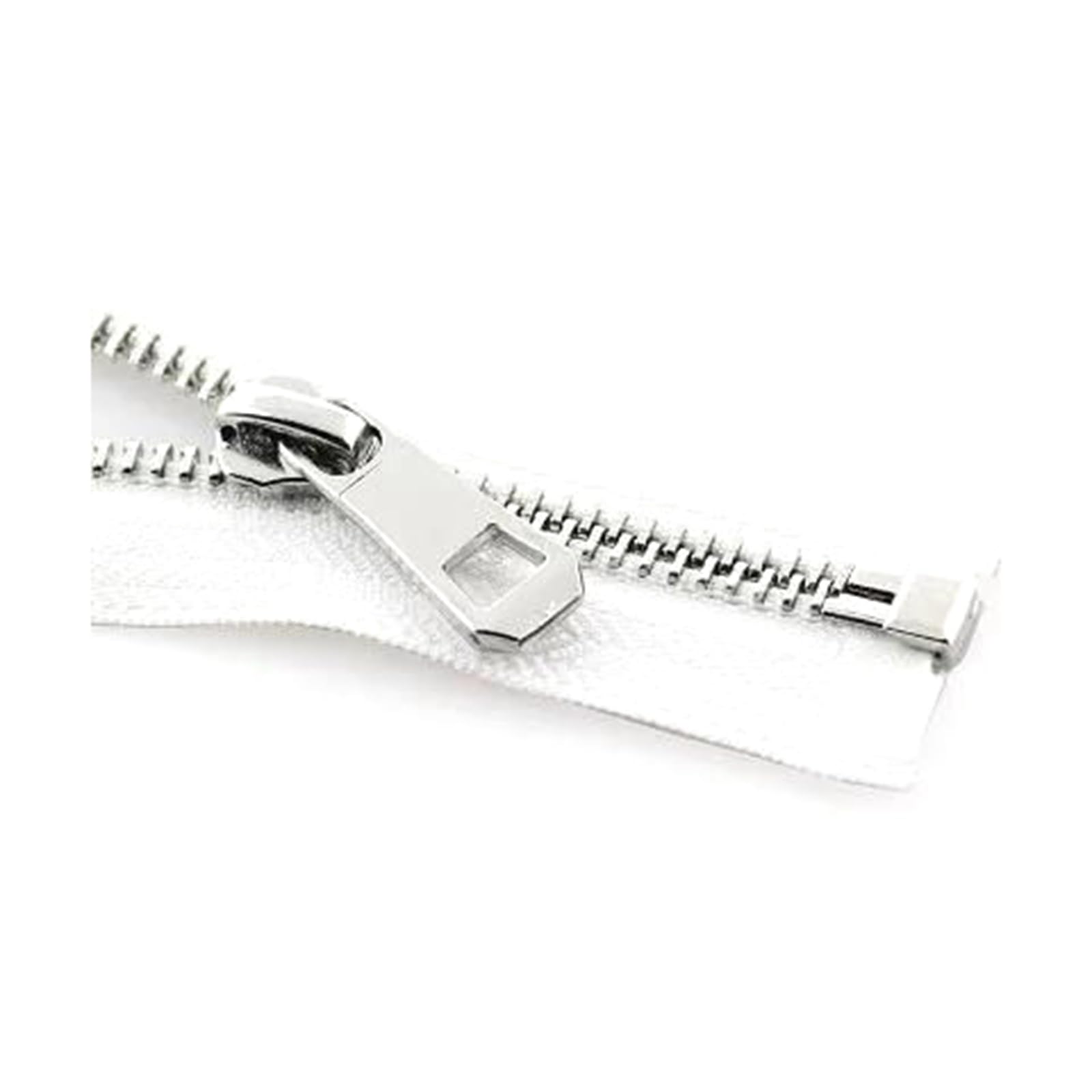 35-85 cm 5# Metal Zipper Open-end Zipper for Sewing Down Jacket Coat Clothing Sewing Accessories, White, 35cm