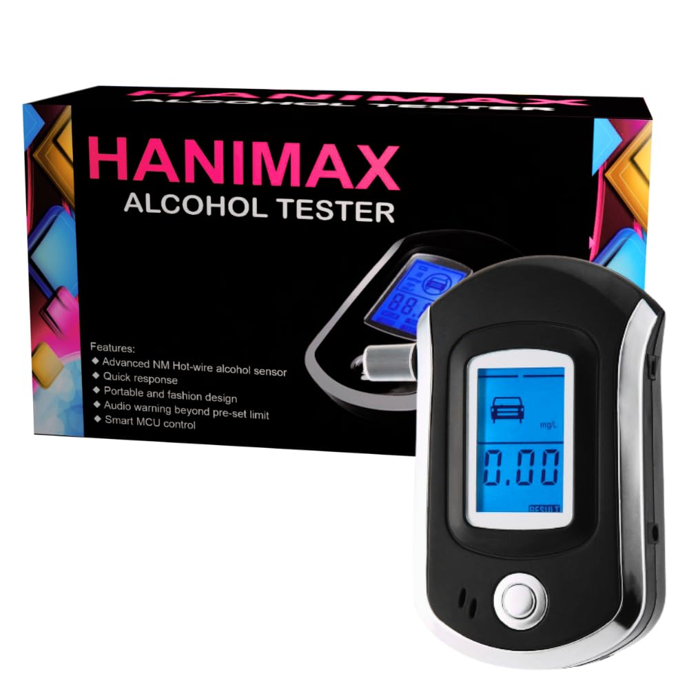 HANIMAX Professional Advance Digital Alcohol Tester Breath Analyzer Precision Alcohol Detection, Rapid Response, Quick and Easy Portable Design for Easy Operation, Use Anytime Anywhere