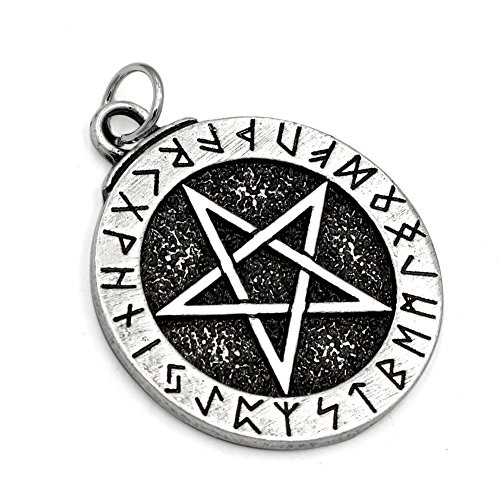 Guoshuang Ttkp Handmade Norse Viking Large Rune Pentacle Pewter Pendant ~ Pentagram Of Protection #TOP2