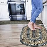 Black Forest Braided Oval Rugs 27'x45' - Country Rustic Kitchen Rugs, Also Ideal for Bathroom and Outdoor Entryways - Machine Washable, Soft, Water Absorbing and Reversible