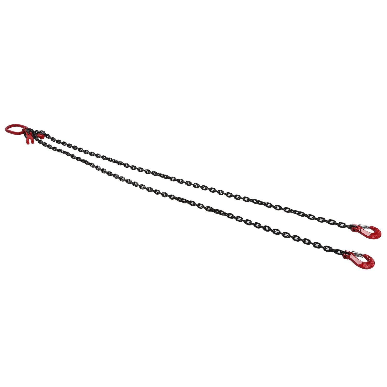 Yosoo Health Gear Catena di sollevamento 2 ganci regolabili 4,75 tonnellate – Gancio con occhiello in acciaio legato 8 mm per sollevamento motore gru