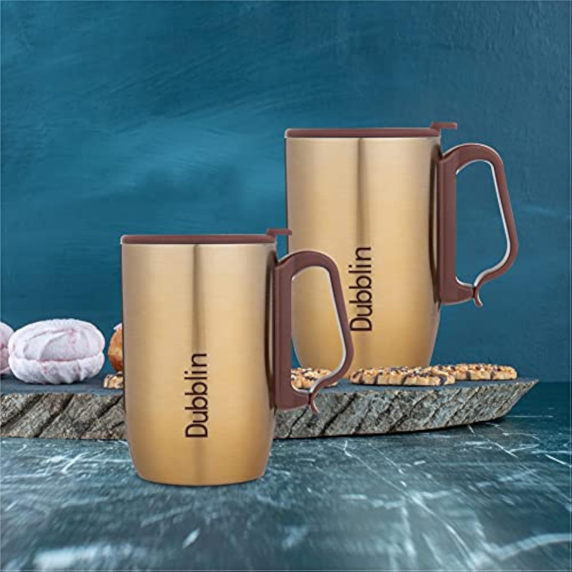 Refersh Set Stainless Steel Unbreakable Tea Coffee Mug, Double Wall