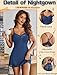 Avidlove Lingerie for Women Sexy Slutty Stripper Outfits Lace Babydoll Lingerie Dress V-Neck Sleeveless Nightgowns(Navy Blue,Medium)