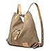 Kono Sac à bandoulière dos, multi fonctionnel polyvalent sacs à main en toile pour les filles femmes, Crossboby sacs fourre-tout, sac à dos durable de grande capacité Voyage pour ordinateur (kaki)